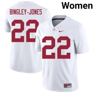 Roll Tide White #22 Women's Kedrick Bingley-Jones Limited College Football Jersey 783741-219