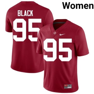 Alabama Crimson College Football Leslie Black #95 Limited Women Jersey 388848-568