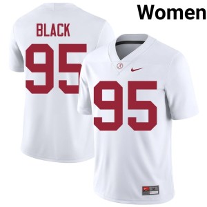 Bama Women Leslie Black Embroidery White College Football #95 Jersey 280246-993