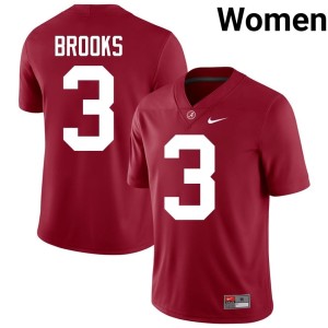 UA Crimson Tide #3 Women's College Football Player Lotzeir Brooks Crimson Jerseys 632465-205