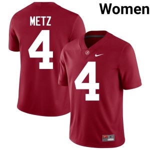 Bama College Football Crimson Luke Metz Women 2026 #4 Jerseys 480196-934