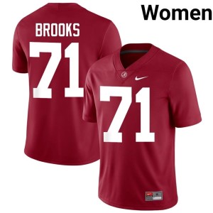 Bama College Football Crimson Nick Brooks Limited Women #71 Jerseys 872973-703