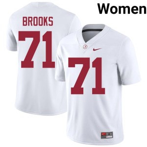 University of Alabama Official White College Football Nick Brooks #71 Women's Jersey 350525-746