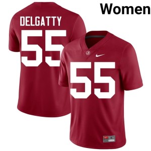The Tide Womens #55 Racin Delgatty Crimson Embroidery College Football Jersey 769538-975