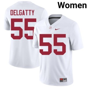 UA Crimson Tide 2026 Women's #55 Racin Delgatty College Football White Jerseys 399589-376