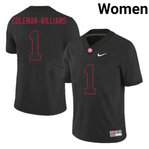 Bama Women's College Football Ryan Coleman-Williams Black Stitched #1 Jersey 850683-569