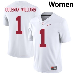 UA Crimson Tide #1 Ryan Coleman-Williams Women White Stitched College Football Jersey 637024-466