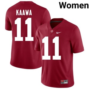 Roll Tide Tayden-Evan Kaawa Official #11 Crimson College Football Womens Jerseys 476598-175