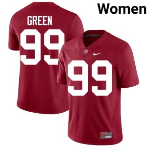 University of Alabama College Football Crimson #99 Womens NCAA Terrance Green Jerseys 438464-662