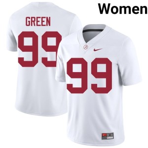 Go Bama Women's #99 2026-27 College Football White Terrance Green Jerseys 781032-163