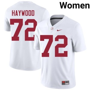 Go Bama College Football Women's White #72 Ty Haywood High School Jerseys 198602-866