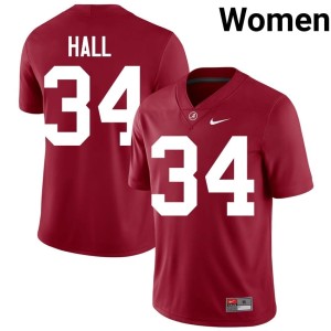 Alabama Crimson Tide Womens Zay Hall College Football Crimson #34 High School Jersey 287511-938
