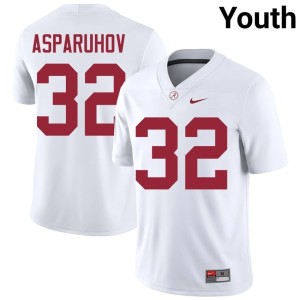 UA Official College Football Youth Alex Asparuhov #32 White Jersey 950921-144