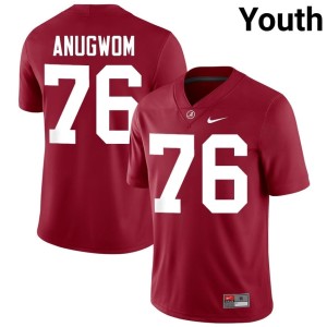 The Tide Youth Crimson High School #76 College Football Arkel Anugwom Jerseys 336928-586