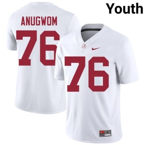 The Tide #76 Official Youth College Football White Arkel Anugwom Jersey 127523-487