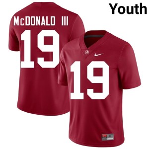 University of Alabama Game Youth Chuck McDonald III College Football #19 Crimson Jerseys 487993-729