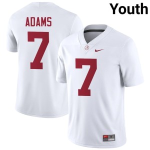 UA Crimson Tide Youth #7 Cole Adams Game White College Football Jersey 274868-781