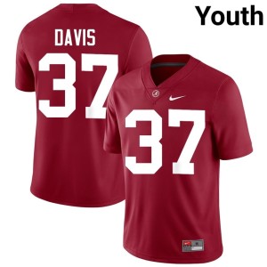 Bama #37 Cole Davis Youth High School College Football Crimson Jerseys 531001-437