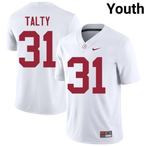 Alabama Crimson Tide Conor Talty Youth White College Football #31 Official Jersey 303356-490