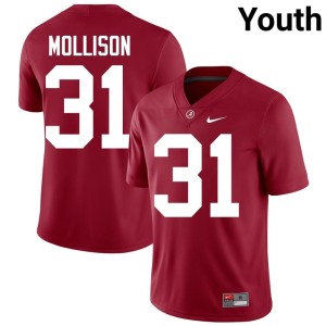 Bama #31 Cooper Mollison Crimson Game College Football Youth Jersey 922407-579