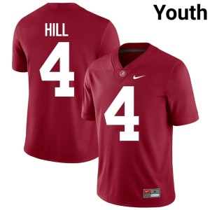 Crimson Tide #4 Replica Crimson College Football Youth Daniel Hill Jersey 464644-373