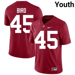 Go Bama David Bird Crimson Embroidery Youth College Football #45 Jersey 443925-195