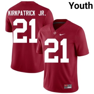 UA Official Crimson Youth #21 College Football Dre Kirkpatrick Jr. Jerseys 887964-354