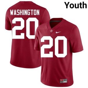 Alabama Crimson Tide Alumni #20 College Football Dre Washington Crimson Youth Jerseys 712001-853