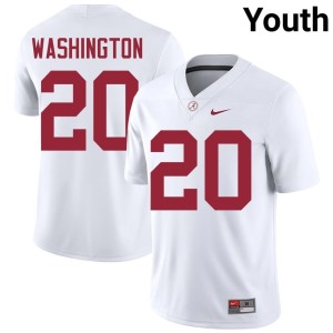 University of Alabama #20 Dre Washington Youth White Stitched College Football Jersey 926731-822