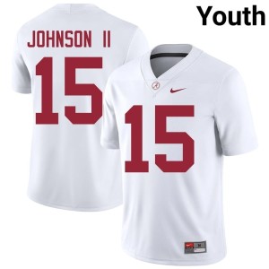 Crimson Tide Duke Johnson II #15 College Football White Replica Youth Jersey 859591-728