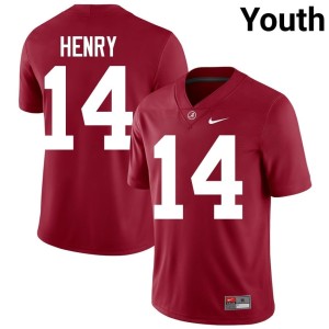 Bama Fatutoa Henry Youth Stitched #14 College Football Crimson Jerseys 824289-498