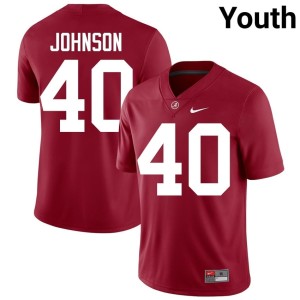 University of Alabama Youth Crimson Grant Johnson College Football #40 Limited Jersey 798931-542