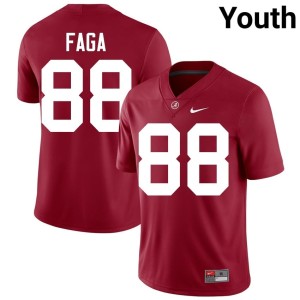 Crimson Tide #88 Isaia Faga Player Youth College Football Crimson Jerseys 168476-552