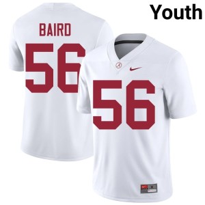 Bama College Football Player #56 JD Baird White Youth Jersey 807296-795