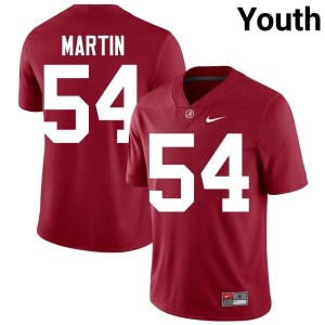 UA JD Martin Youth Crimson Player #54 College Football Jersey 467495-501