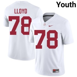 Roll Tide Jackson Lloyd #78 Youth White Embroidery College Football Jersey 171104-866