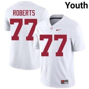 Bama High School Youth College Football White #77 Jaeden Roberts Jersey 788811-451