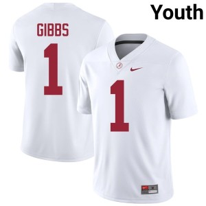 Crimson Tide College Football Alumni Jahmyr Gibbs Youth #1 White Jerseys 204747-668
