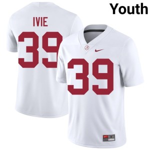 Roll Tide University Youth #39 White College Football Jake Ivie Jersey 239580-228
