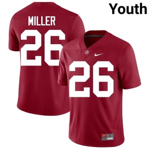 Roll Tide College Football NCAA #26 Crimson Youth Jam Miller Jerseys 325923-247