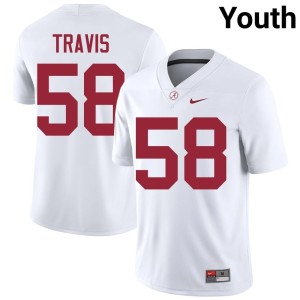 University of Alabama White #58 Youth Jamison Travis Official College Football Jersey 178314-690