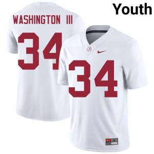 UA Crimson Tide #34 Youth White Embroidery Jessie Washington III College Football Jersey 169046-327