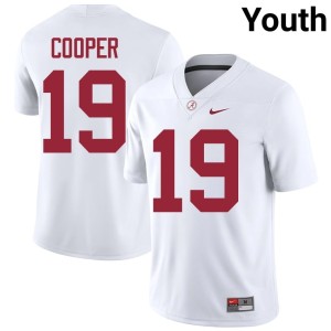 UA Crimson Tide Youth White College Football Player John Cooper #19 Jerseys 762700-126
