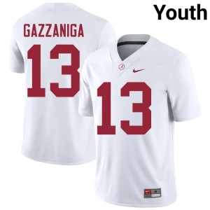 UA Crimson Tide #13 Youth College Football Limited White John Gazzaniga Jerseys 644210-529