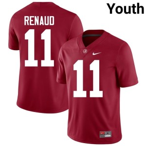Go Bama Crimson Replica #11 Jordan Renaud College Football Youth Jerseys 759012-153