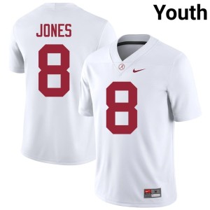 Alabama Julio Jones Embroidery White Youth College Football #8 Jersey 111855-135
