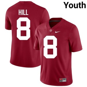 Alabama Crimson Tide NCAA #8 Youth Justin Hill College Football Crimson Jerseys 388800-344