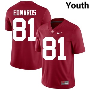 UA Crimson #81 College Football Youth University Kaleb Edwards Jersey 966306-904