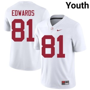 Crimson Tide College Football Game Youth Kaleb Edwards #81 White Jersey 756640-212