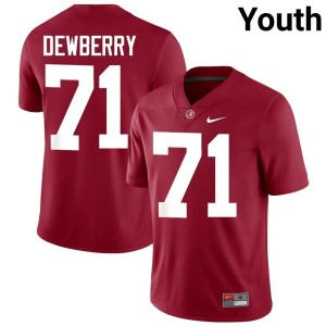 Alabama Crimson Tide Kam Dewberry #71 Official Youth College Football Crimson Jersey 873884-841